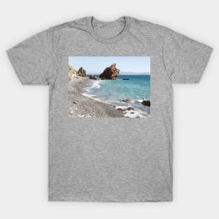 Shoreline with pebbles and blue water T-Shirt